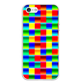 Чехол для iPhone 5/5S матовый с принтом Кубики в Кировске, Силикон | Область печати: задняя сторона чехла, без боковых панелей | Тематика изображения на принте: абстракция | кубики | пиксели | плитка | разноцветный | яркий