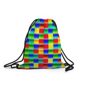 Рюкзак-мешок 3D с принтом Кубики в Кировске, 100% полиэстер | плотность ткани — 200 г/м2, размер — 35 х 45 см; лямки — толстые шнурки, застежка на шнуровке, без карманов и подкладки | абстракция | кубики | пиксели | плитка | разноцветный | яркий