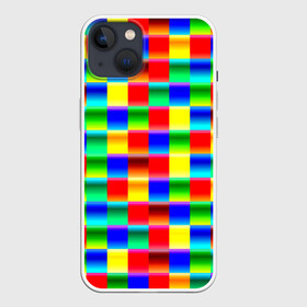 Чехол для iPhone 13 с принтом Кубики в Кировске,  |  | Тематика изображения на принте: абстракция | кубики | пиксели | плитка | разноцветный | яркий