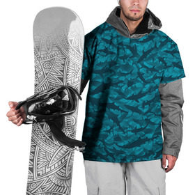 Накидка на куртку 3D с принтом Акулы в Кировске, 100% полиэстер |  | Тематика изображения на принте: камуфляж | море | океан | рыба | рыбак | рыбалка