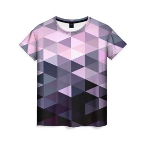Женская футболка 3D с принтом Pixel Polygon в Кировске, 100% полиэфир ( синтетическое хлопкоподобное полотно) | прямой крой, круглый вырез горловины, длина до линии бедер | геометрия | полигоны | треугольник