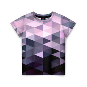 Детская футболка 3D с принтом Pixel Polygon в Кировске, 100% гипоаллергенный полиэфир | прямой крой, круглый вырез горловины, длина до линии бедер, чуть спущенное плечо, ткань немного тянется | геометрия | полигоны | треугольник