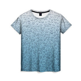 Женская футболка 3D с принтом капли в Кировске, 100% полиэфир ( синтетическое хлопкоподобное полотно) | прямой крой, круглый вырез горловины, длина до линии бедер | 