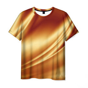 Мужская футболка 3D с принтом Golden Silk в Кировске, 100% полиэфир | прямой крой, круглый вырез горловины, длина до линии бедер | Тематика изображения на принте: gold | golden silk | textile | texture | золотой шёлк | текстиль | текстура | ткань