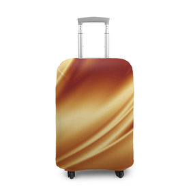 Чехол для чемодана 3D с принтом Golden Silk в Кировске, 86% полиэфир, 14% спандекс | двустороннее нанесение принта, прорези для ручек и колес | gold | golden silk | textile | texture | золотой шёлк | текстиль | текстура | ткань
