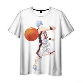 Мужская футболка 3D с принтом Майка, баскетбол Куроку в Кировске, 100% полиэфир | прямой крой, круглый вырез горловины, длина до линии бедер | 