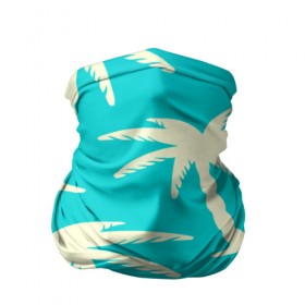 Бандана-труба 3D с принтом Пальмы в Кировске, 100% полиэстер, ткань с особыми свойствами — Activecool | плотность 150‒180 г/м2; хорошо тянется, но сохраняет форму | бирюзовый | паттерн | тропики