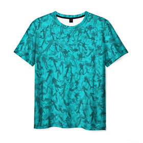 Мужская футболка 3D с принтом Аквалангисты и русалки в Кировске, 100% полиэфир | прямой крой, круглый вырез горловины, длина до линии бедер | вода | море | океан | охота | рыба | рыбак | рыбалка