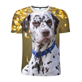 Мужская футболка 3D спортивная с принтом Скептический далматин в Кировске, 100% полиэстер с улучшенными характеристиками | приталенный силуэт, круглая горловина, широкие плечи, сужается к линии бедра | далматин | далматинец | песик | пятнистый | собака | собаки