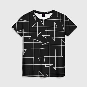 Женская футболка 3D с принтом Geometric (1) в Кировске, 100% полиэфир ( синтетическое хлопкоподобное полотно) | прямой крой, круглый вырез горловины, длина до линии бедер | 