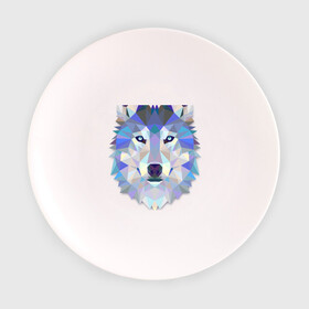 Тарелка 3D с принтом Полигональный волк в Кировске, фарфор | диаметр - 210 мм
диаметр для нанесения принта - 120 мм | волк | геометрический рисунок | голова | животные | фауна