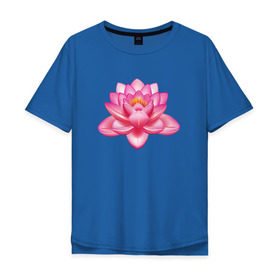 Мужская футболка хлопок Oversize с принтом Индийский Лотос в Кировске, 100% хлопок | свободный крой, круглый ворот, “спинка” длиннее передней части | Тематика изображения на принте: индийский | йога | лотос | цветок
