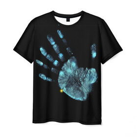 Мужская футболка 3D с принтом За Гранью в Кировске, 100% полиэфир | прямой крой, круглый вырез горловины, длина до линии бедер | грань | за гранью | пальцы | рентген | рука