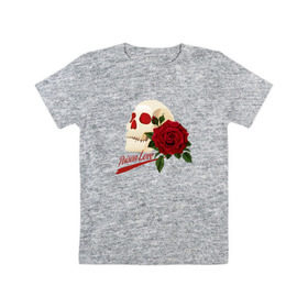 Детская футболка хлопок с принтом Poison Love в Кировске, 100% хлопок | круглый вырез горловины, полуприлегающий силуэт, длина до линии бедер | Тематика изображения на принте: death | готика | готичная | любовь | роза | череп | эмо | яд
