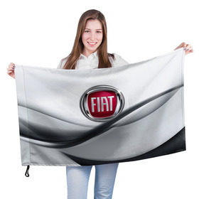 Флаг 3D с принтом FIAT в Кировске, 100% полиэстер | плотность ткани — 95 г/м2, размер — 67 х 109 см. Принт наносится с одной стороны | fiat | авто | автомобиль | водитель | машина | тачка | фиат