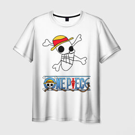 Мужская футболка 3D с принтом One piece в Кировске, 100% полиэфир | прямой крой, круглый вырез горловины, длина до линии бедер | ван пис