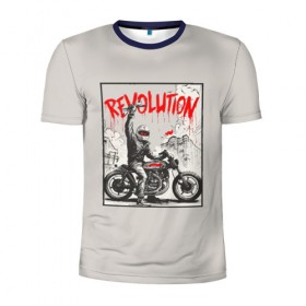 Мужская футболка 3D спортивная с принтом Revolution в Кировске, 100% полиэстер с улучшенными характеристиками | приталенный силуэт, круглая горловина, широкие плечи, сужается к линии бедра | 