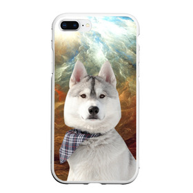 Чехол для iPhone 7Plus/8 Plus матовый с принтом Хаски в Кировске, Силикон | Область печати: задняя сторона чехла, без боковых панелей | маламут | песик | собака | собаки | собачка | хаски