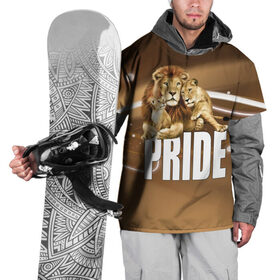 Накидка на куртку 3D с принтом Pride в Кировске, 100% полиэстер |  | lion | голова животного | кот | кошка | лев | хищник | царь | цвет