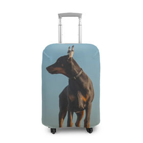 Чехол для чемодана 3D с принтом Доберман в Кировске, 86% полиэфир, 14% спандекс | двустороннее нанесение принта, прорези для ручек и колес | доберман | доберманы | пес | песик | псы | собака | собаки