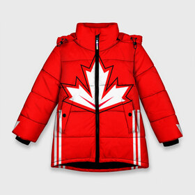 Зимняя куртка для девочек 3D с принтом Сборная Канады по хоккею 2016 в Кировске, ткань верха — 100% полиэстер; подклад — 100% полиэстер, утеплитель — 100% полиэстер. | длина ниже бедра, удлиненная спинка, воротник стойка и отстегивающийся капюшон. Есть боковые карманы с листочкой на кнопках, утяжки по низу изделия и внутренний карман на молнии. 

Предусмотрены светоотражающий принт на спинке, радужный светоотражающий элемент на пуллере молнии и на резинке для утяжки. | Тематика изображения на принте: world cup hockey | брент бёрс | вратарь | дрю даути | защитник | канада | клюшка | кубок мира | нападающий | петерс билл | сanada | сборная канады | сидни патрик кросби | хоккей | хоккейная форма | шайба