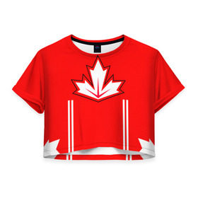 Женская футболка 3D укороченная с принтом Канада Хоккей Кросби в Кировске, 100% полиэстер | круглая горловина, длина футболки до линии талии, рукава с отворотами | world cup hockey | брент бёрс | вратарь | дрю даути | защитник | канада | клюшка | кубок мира | нападающий | петерс билл | сanada | сборная канады | сидни патрик кросби | хоккей | хоккейная форма | шайба