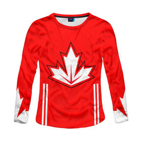 Женский лонгслив 3D с принтом Канада Хоккей Кросби в Кировске, 100% полиэстер | длинные рукава, круглый вырез горловины, полуприлегающий силуэт | world cup hockey | брент бёрс | вратарь | дрю даути | защитник | канада | клюшка | кубок мира | нападающий | петерс билл | сanada | сборная канады | сидни патрик кросби | хоккей | хоккейная форма | шайба