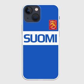 Чехол для iPhone 13 mini с принтом Сборная Финляндии по хоккею в Кировске,  |  | finland | hockey | вратарь | защитник | клюшка | кубок мира | микко коскинен | нападающий | сами ватанен | сборная канады | финляндия | хоккей | хоккейная форма | ярно коскиранта