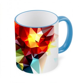 Кружка 3D с принтом Polygon в Кировске, керамика | ёмкость 330 мл | геометрия | полигоны | разноцветный | яркий