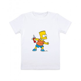 Детская футболка хлопок с принтом Барт (Симпсоны) в Кировске, 100% хлопок | круглый вырез горловины, полуприлегающий силуэт, длина до линии бедер | Тематика изображения на принте: 