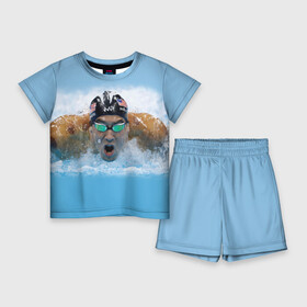 Детский костюм с шортами 3D с принтом swimmer в Кировске,  |  | пловец