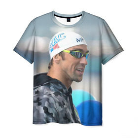 Мужская футболка 3D с принтом Swimmer в Кировске, 100% полиэфир | прямой крой, круглый вырез горловины, длина до линии бедер | пловец