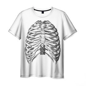 Мужская футболка 3D с принтом Ребра в Кировске, 100% полиэфир | прямой крой, круглый вырез горловины, длина до линии бедер | bones | halloween | skull | скелет | скелеты | хеллоиун | хэллоуин | хэлоуин | череп | черепа