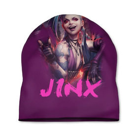 Шапка 3D с принтом Jinx в Кировске, 100% полиэстер | универсальный размер, печать по всей поверхности изделия | l.o.l | league of legends | игры | лига легенд | лол