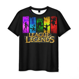 Мужская футболка 3D с принтом LOL Heroes 2 в Кировске, 100% полиэфир | прямой крой, круглый вырез горловины, длина до линии бедер | l.o.l | league of legends | игры | лига легенд | лол