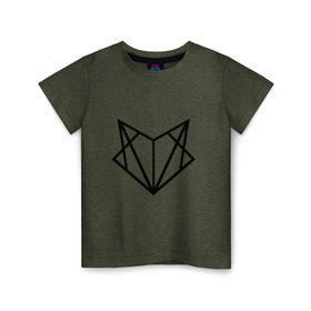Детская футболка хлопок с принтом Лиса геометрия в Кировске, 100% хлопок | круглый вырез горловины, полуприлегающий силуэт, длина до линии бедер | геометрия | лиса | стиль | треугольники