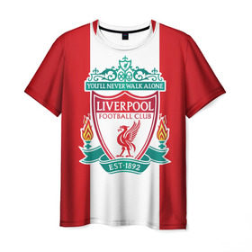 Мужская футболка 3D с принтом Liverpool FC в Кировске, 100% полиэфир | прямой крой, круглый вырез горловины, длина до линии бедер | англия | клуб | ливерпуль | фк | футбол | футбольный
