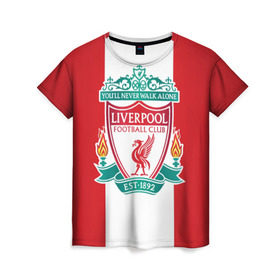 Женская футболка 3D с принтом Liverpool FC в Кировске, 100% полиэфир ( синтетическое хлопкоподобное полотно) | прямой крой, круглый вырез горловины, длина до линии бедер | англия | клуб | ливерпуль | фк | футбол | футбольный