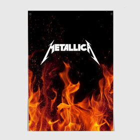 Постер с принтом Metallica fire в Кировске, 100% бумага
 | бумага, плотность 150 мг. Матовая, но за счет высокого коэффициента гладкости имеет небольшой блеск и дает на свету блики, но в отличии от глянцевой бумаги не покрыта лаком | металлика
