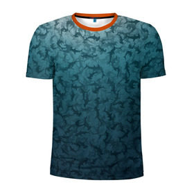 Мужская футболка 3D спортивная с принтом Акулы-молоты в Кировске, 100% полиэстер с улучшенными характеристиками | приталенный силуэт, круглая горловина, широкие плечи, сужается к линии бедра | камуфляж | море | океан | рыба