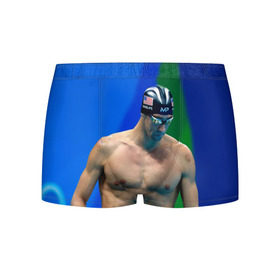 Мужские трусы 3D с принтом Michael Phelps в Кировске, 50% хлопок, 50% полиэстер | классическая посадка, на поясе мягкая тканевая резинка | бассейн | пловец | чемпион. фелепс