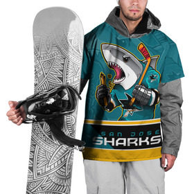 Накидка на куртку 3D с принтом San Jose Sharks в Кировске, 100% полиэстер |  | nhl | san jose sharks | sharks | stanley cup | кубок стенли | кубок стэнли | нхл | сан хосе | сан хосе шаркс | хоккей | хоккейный клуб | шаркс