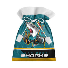 Подарочный 3D мешок с принтом San Jose Sharks в Кировске, 100% полиэстер | Размер: 29*39 см | nhl | san jose sharks | sharks | stanley cup | кубок стенли | кубок стэнли | нхл | сан хосе | сан хосе шаркс | хоккей | хоккейный клуб | шаркс