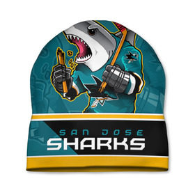Шапка 3D с принтом San Jose Sharks в Кировске, 100% полиэстер | универсальный размер, печать по всей поверхности изделия | nhl | san jose sharks | sharks | stanley cup | кубок стенли | кубок стэнли | нхл | сан хосе | сан хосе шаркс | хоккей | хоккейный клуб | шаркс