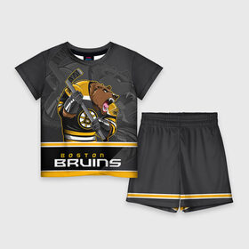 Детский костюм с шортами 3D с принтом Boston Bruins в Кировске,  |  | boston bruins | nhl | stanley cup | бостон | бостон брюинз | брюинз | брюинс | кубок стенли | кубок стэнли | нхл | хоккей | хоккейный клуб | худобин