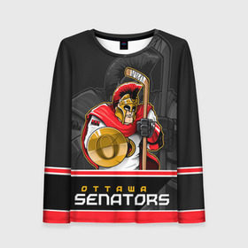 Женский лонгслив 3D с принтом Ottawa Senators в Кировске, 100% полиэстер | длинные рукава, круглый вырез горловины, полуприлегающий силуэт | nhl | ottawa senators | stanley cup | кубок стенли | кубок стэнли | нхл | оттава сенаторз | сенаторс | хоккей | хоккейный клуб