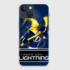 Чехол для iPhone 13 mini с принтом Bay Lightning в Кировске,  |  | nhl | stanley cup | tampa bay lightning | ампа бэй лайтнинг | василевский | кубок стенли | кубок стэнли | кучеров | наместников | нестеров | нхл | тампа бэй | хоккей | хоккейный клуб