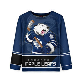 Детский лонгслив 3D с принтом Toronto Maple Leafs в Кировске, 100% полиэстер | длинные рукава, круглый вырез горловины, полуприлегающий силуэт
 | nhl | stanley cup | toronto maple leafs | валиев | кубок стенли | кубок стэнли | мэпл лифс | нхл | сошников | торонто | торонто мейпл лифс | хоккей | хоккейный клуб