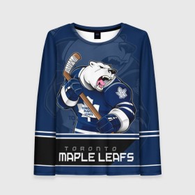 Женский лонгслив 3D с принтом Toronto Maple Leafs в Кировске, 100% полиэстер | длинные рукава, круглый вырез горловины, полуприлегающий силуэт | nhl | stanley cup | toronto maple leafs | валиев | кубок стенли | кубок стэнли | мэпл лифс | нхл | сошников | торонто | торонто мейпл лифс | хоккей | хоккейный клуб