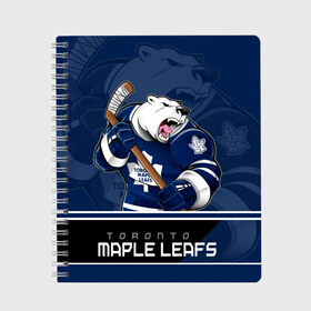Тетрадь с принтом Toronto Maple Leafs в Кировске, 100% бумага | 48 листов, плотность листов — 60 г/м2, плотность картонной обложки — 250 г/м2. Листы скреплены сбоку удобной пружинной спиралью. Уголки страниц и обложки скругленные. Цвет линий — светло-серый
 | Тематика изображения на принте: nhl | stanley cup | toronto maple leafs | валиев | кубок стенли | кубок стэнли | мэпл лифс | нхл | сошников | торонто | торонто мейпл лифс | хоккей | хоккейный клуб